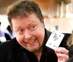 Peter showing the chosen card one on one